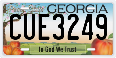 GA license plate CUE3249