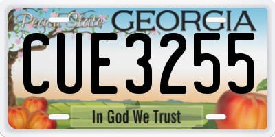GA license plate CUE3255