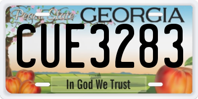GA license plate CUE3283