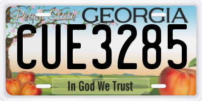 GA license plate CUE3285
