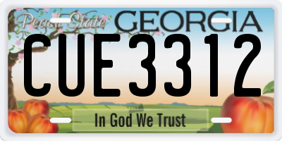 GA license plate CUE3312