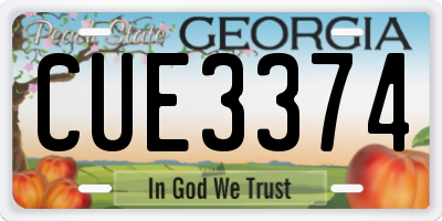 GA license plate CUE3374