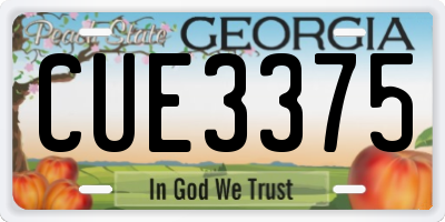 GA license plate CUE3375