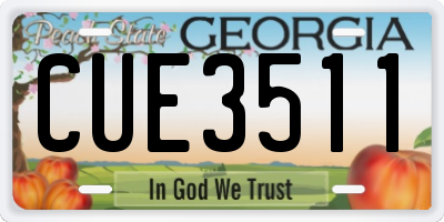 GA license plate CUE3511