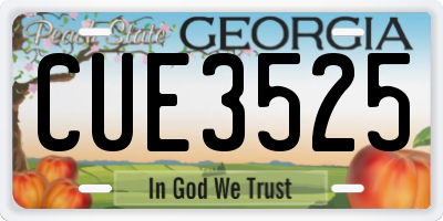 GA license plate CUE3525