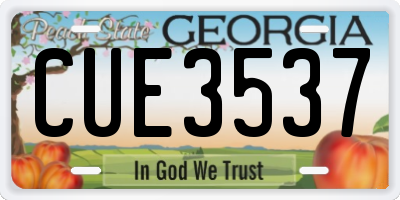 GA license plate CUE3537