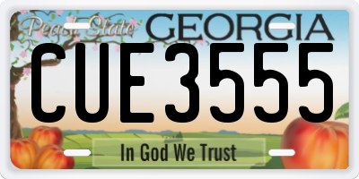 GA license plate CUE3555