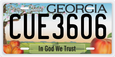 GA license plate CUE3606