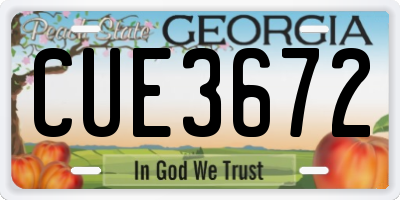 GA license plate CUE3672