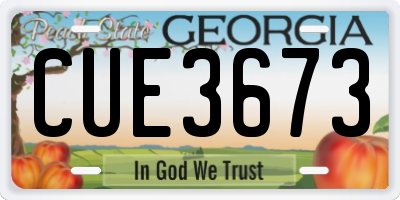 GA license plate CUE3673