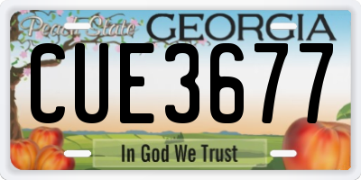 GA license plate CUE3677