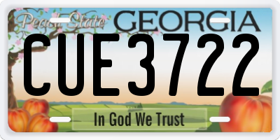 GA license plate CUE3722