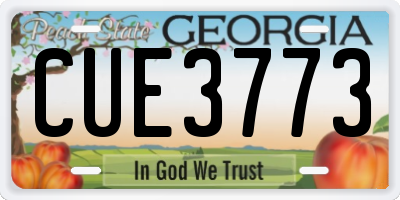 GA license plate CUE3773