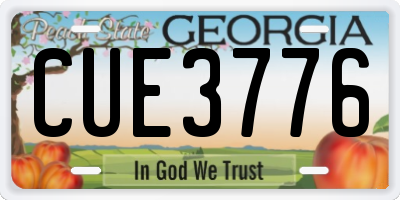GA license plate CUE3776