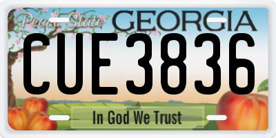 GA license plate CUE3836