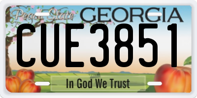 GA license plate CUE3851