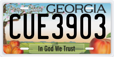 GA license plate CUE3903