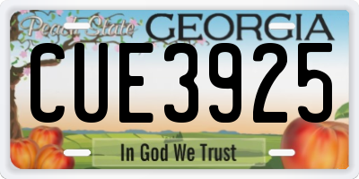 GA license plate CUE3925