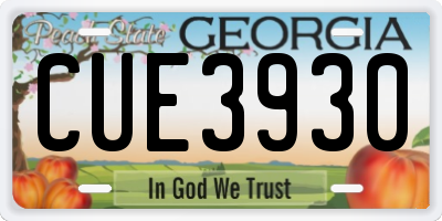 GA license plate CUE3930