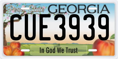 GA license plate CUE3939