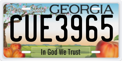 GA license plate CUE3965