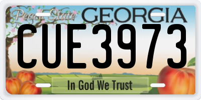 GA license plate CUE3973
