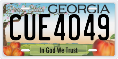 GA license plate CUE4049