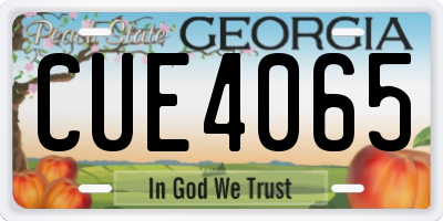 GA license plate CUE4065