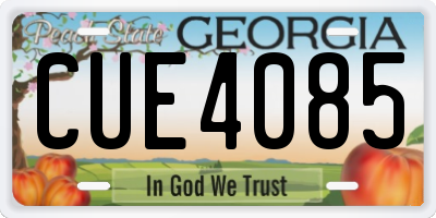GA license plate CUE4085