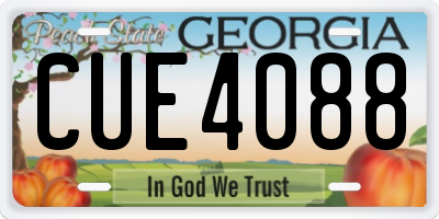 GA license plate CUE4088