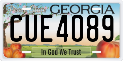 GA license plate CUE4089
