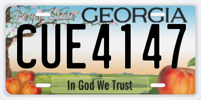GA license plate CUE4147