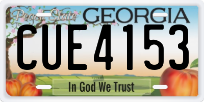 GA license plate CUE4153