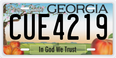 GA license plate CUE4219