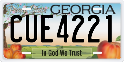 GA license plate CUE4221