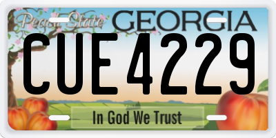 GA license plate CUE4229