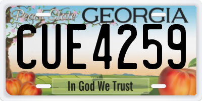 GA license plate CUE4259