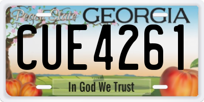 GA license plate CUE4261