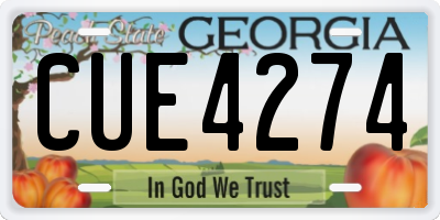 GA license plate CUE4274