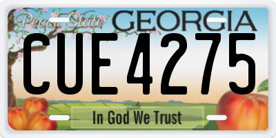 GA license plate CUE4275