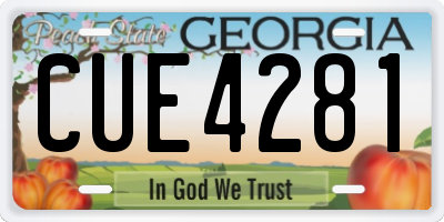 GA license plate CUE4281