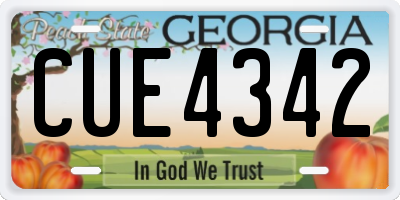 GA license plate CUE4342