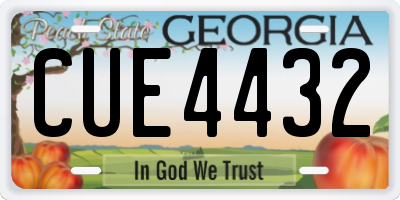 GA license plate CUE4432