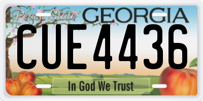 GA license plate CUE4436