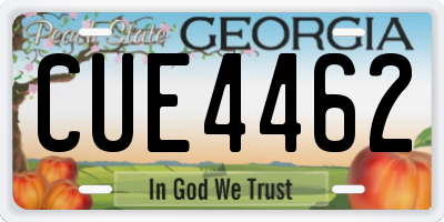 GA license plate CUE4462