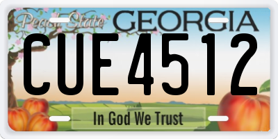 GA license plate CUE4512