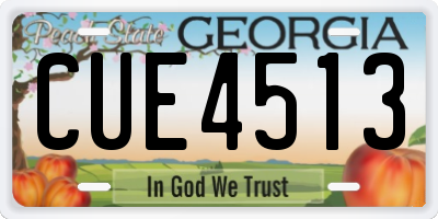 GA license plate CUE4513