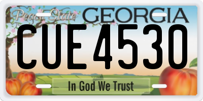 GA license plate CUE4530