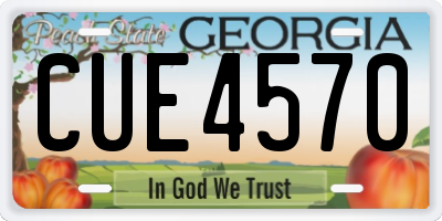 GA license plate CUE4570
