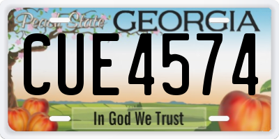 GA license plate CUE4574